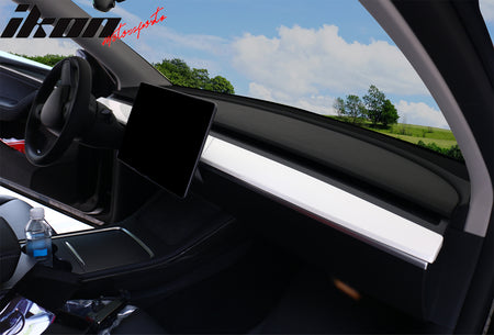 IKON MOTORSPORTS, Dashboard Wrap Cover Compatible With 2020-2023 Tesla Model Y & 2021-2023 Model 3, ABS 2PCS