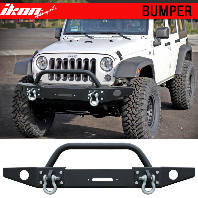 Bull Bar Compatible With 2007-2017 Jeep Wrangler, Front Bumper