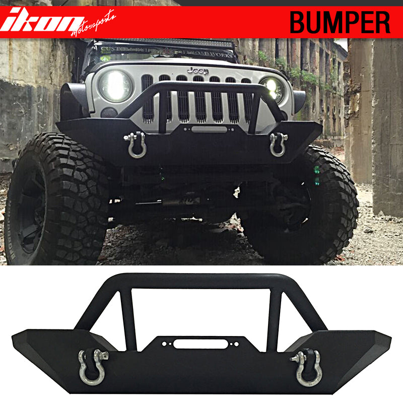 Bull Bar Compatible With 2007-2017 Jeep Wrangler, Front Bumper