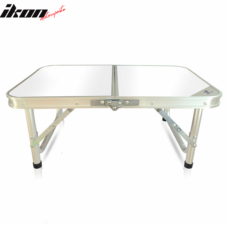 IKON MOTORSPORTS White Portable Adjust Foldable Table For Outdoor Picnic Party Garden Camping Desk