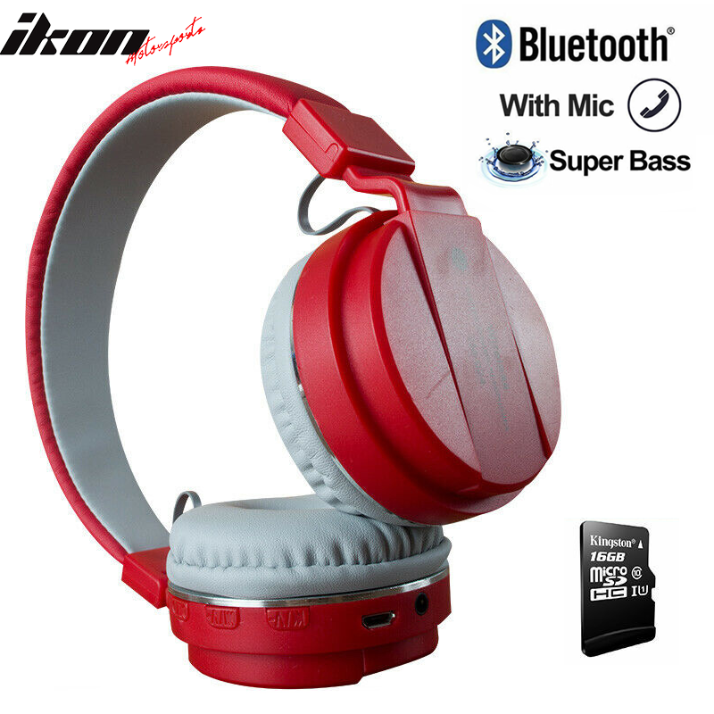 Universial Red Bluetooth Wireless Headphones Sport Stereo Foldable