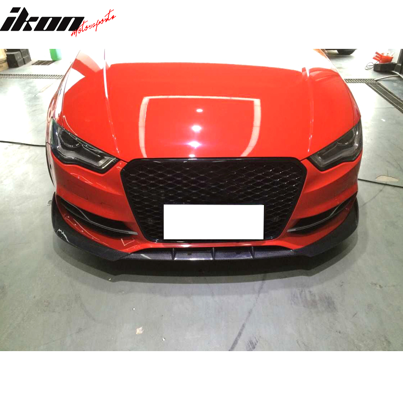 IKON MOTORSPORTS, Front Bumper Lip Compatible With 2015-2017 Audi S3 8V  Sedan , Matte Carbon Fiber JC Style Front Lip Spoiler Wing Chin Splitter,  2016 – Ikon Motorsports