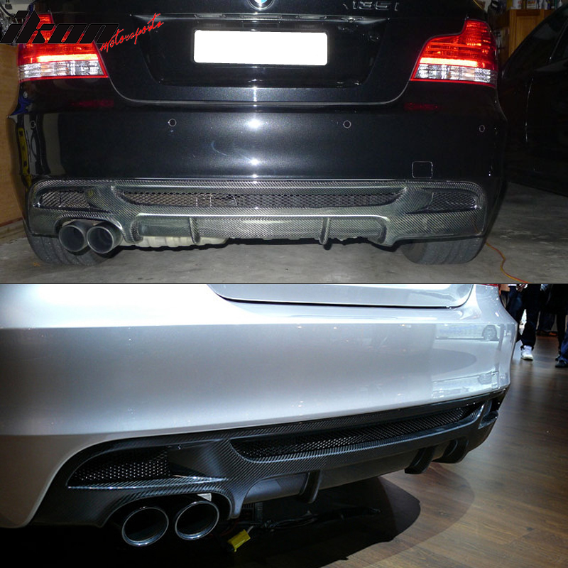  ディフューザー E82 E88 M Sport 2 Door 07-13 For BMW E82 E88 M Sport 07-13 Dual Outlet Carbon Fiber Rear Bumper