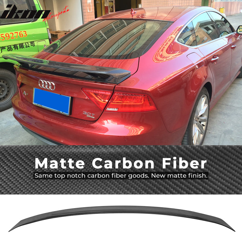 2012-2018 Audi A7 4G8 TTS Style Trunk Spoiler Wing Matte Carbon Fiber