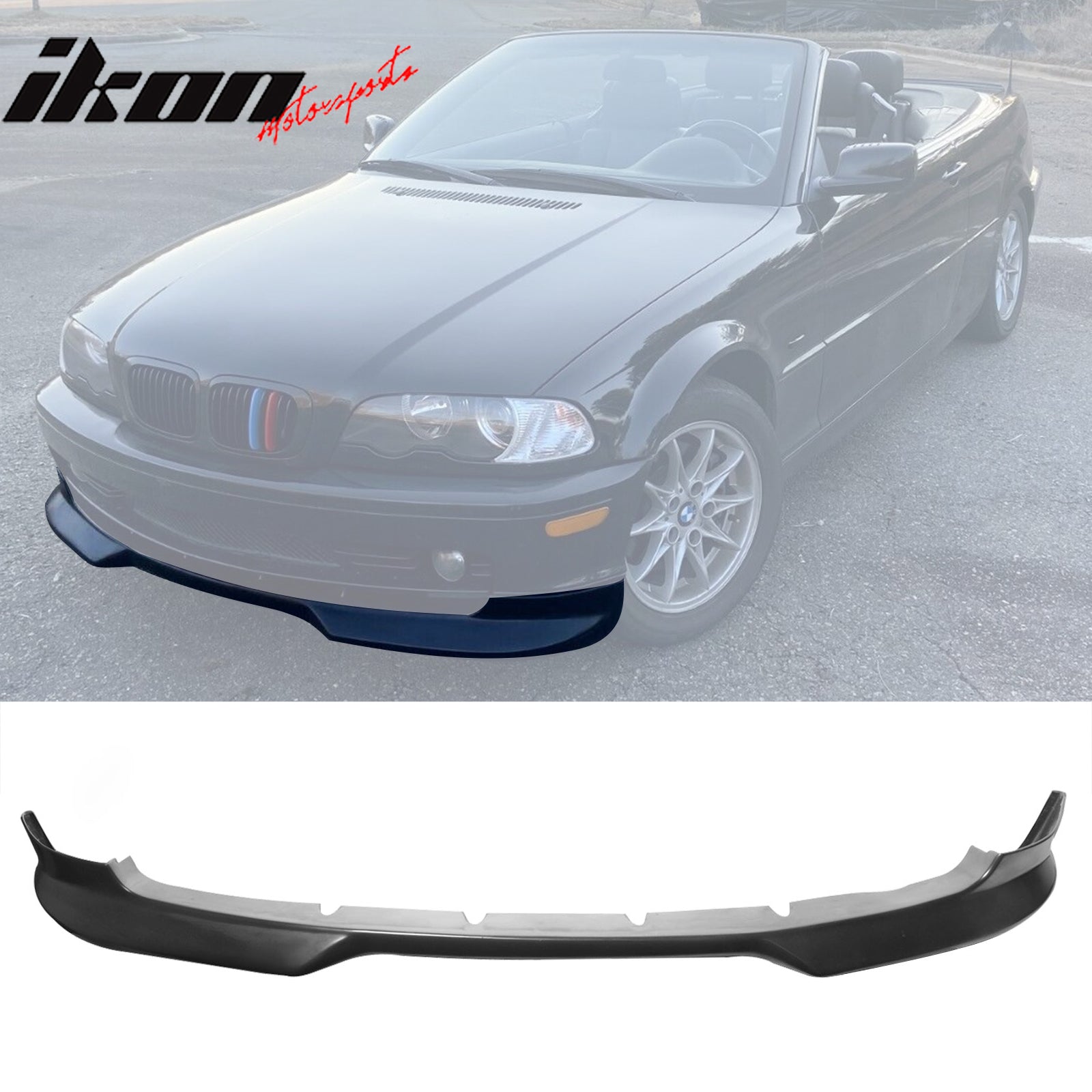 Ikon Motorsports Compatible With 99-01 BMW E46 4Dr Sedan Front Bumper Lip Spoiler Pu Bodykit