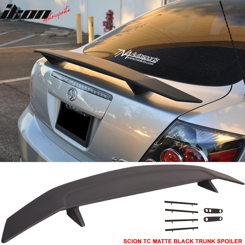 Black Trunk Spoiler Wing Fits 2005-2010 Scion TC - Glossy Finish With Hardware