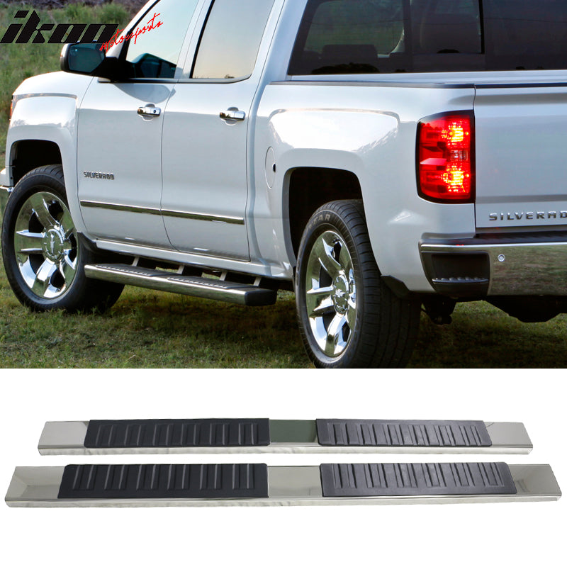 GM OEM Chrome Round Step Bar With Black Pad For 2007-2014 Chevy Silverado / GMC Sierra - View #2