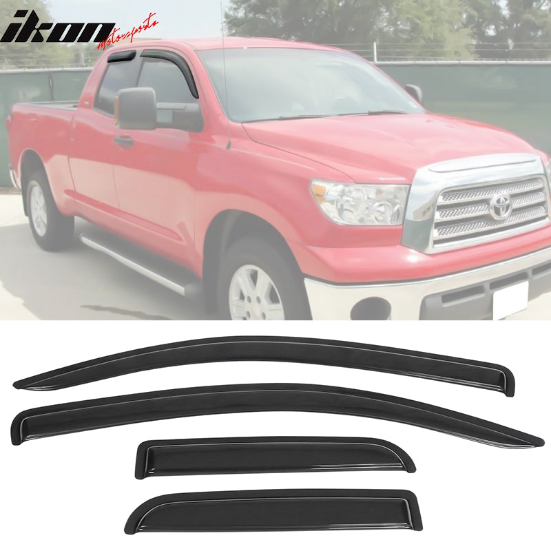 Fits 07-21 Toyota Tundra Double Cab Acrylic Window Visors 4Pc Set