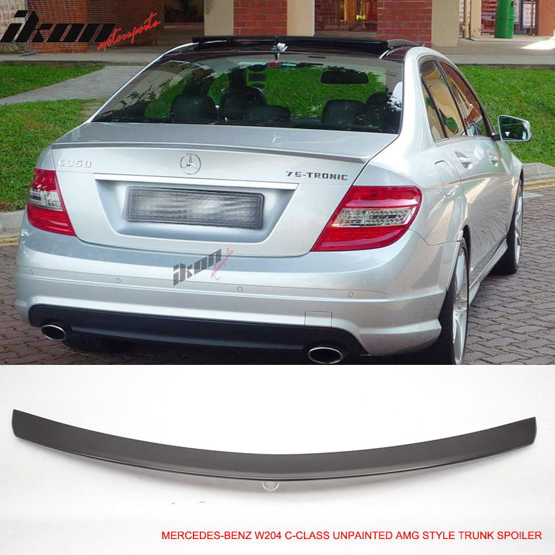 thumbnail image 2 of Fyralip Unpainted Black Polyurethane Trunk Lip Spoiler For Mercedes Benz W204 C-Class Sedan (2008-2014) 2 of 2