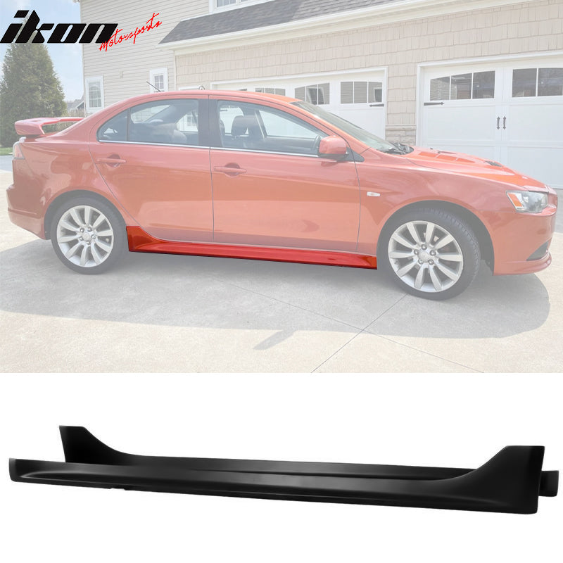 Side Skirts For Mitsubishi Lancer 2008-2017 - Factory Style Body Kit, Matte Black, 2 Pc