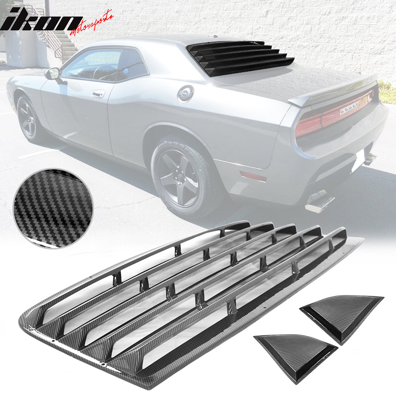 Fits 08-23 Dodge Challenger Ikon XE Style Rear Side Window Louver