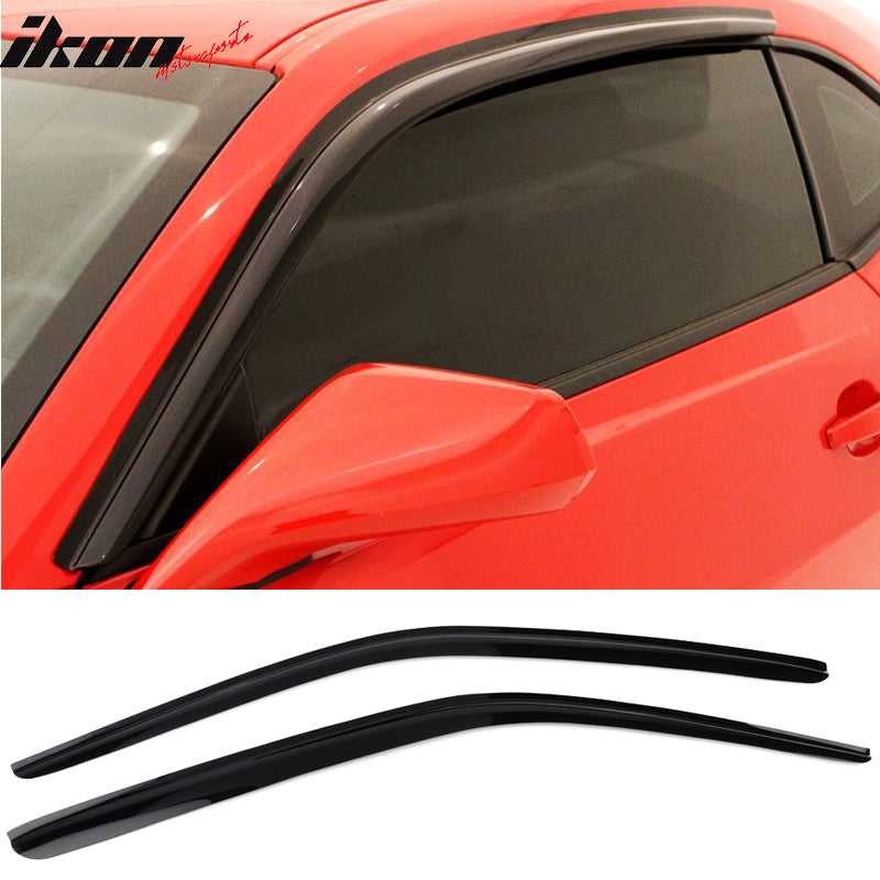 IKON MOTORSPORTS Tape On External Window Visor, Compatible with