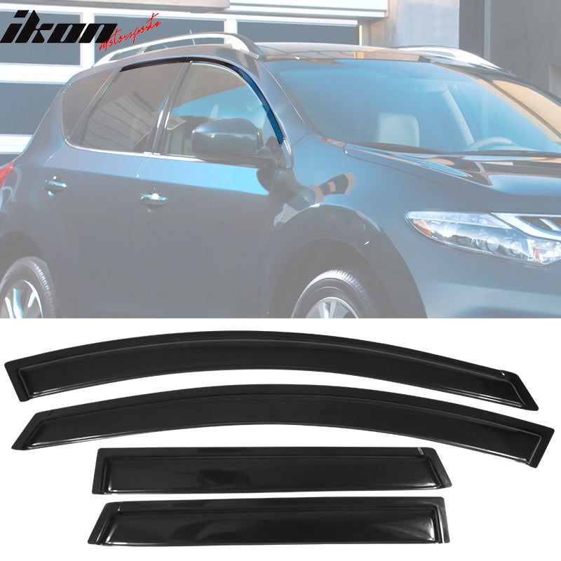 Fits 09-14 Nissan Murano Z51 Acrylic Window Visors Sun Guard Rain