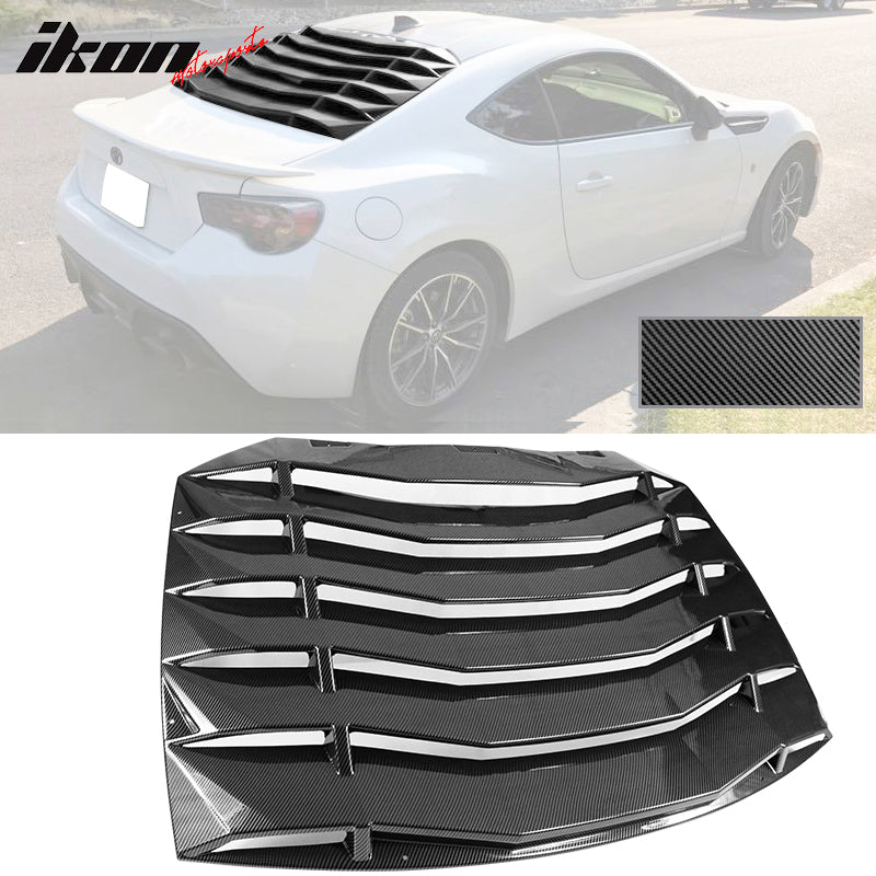 IKON MOTORSPORTS, Rear Window Louver Compatible With 2013-2016