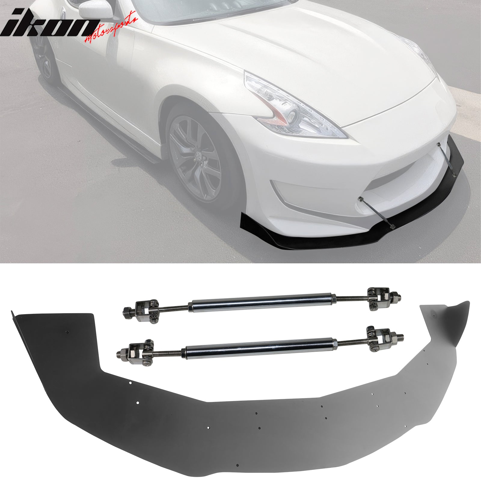 2013-2020 Nissan 370Z Amuse Style Front Lip W/ Gunmetal Strut Rods