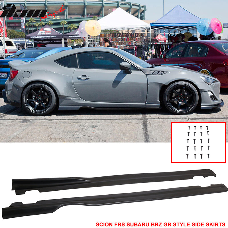 IKON MOTORSPORTS, Side Skirts Compatible With 2013-2016 Scion FR-S