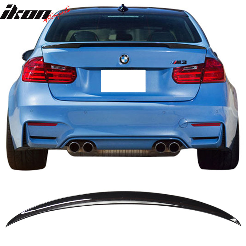 Painted Rear Trunk Lip Spoiler For BMW F30 F80 Sedan - M3 Style Black Sapphire 475