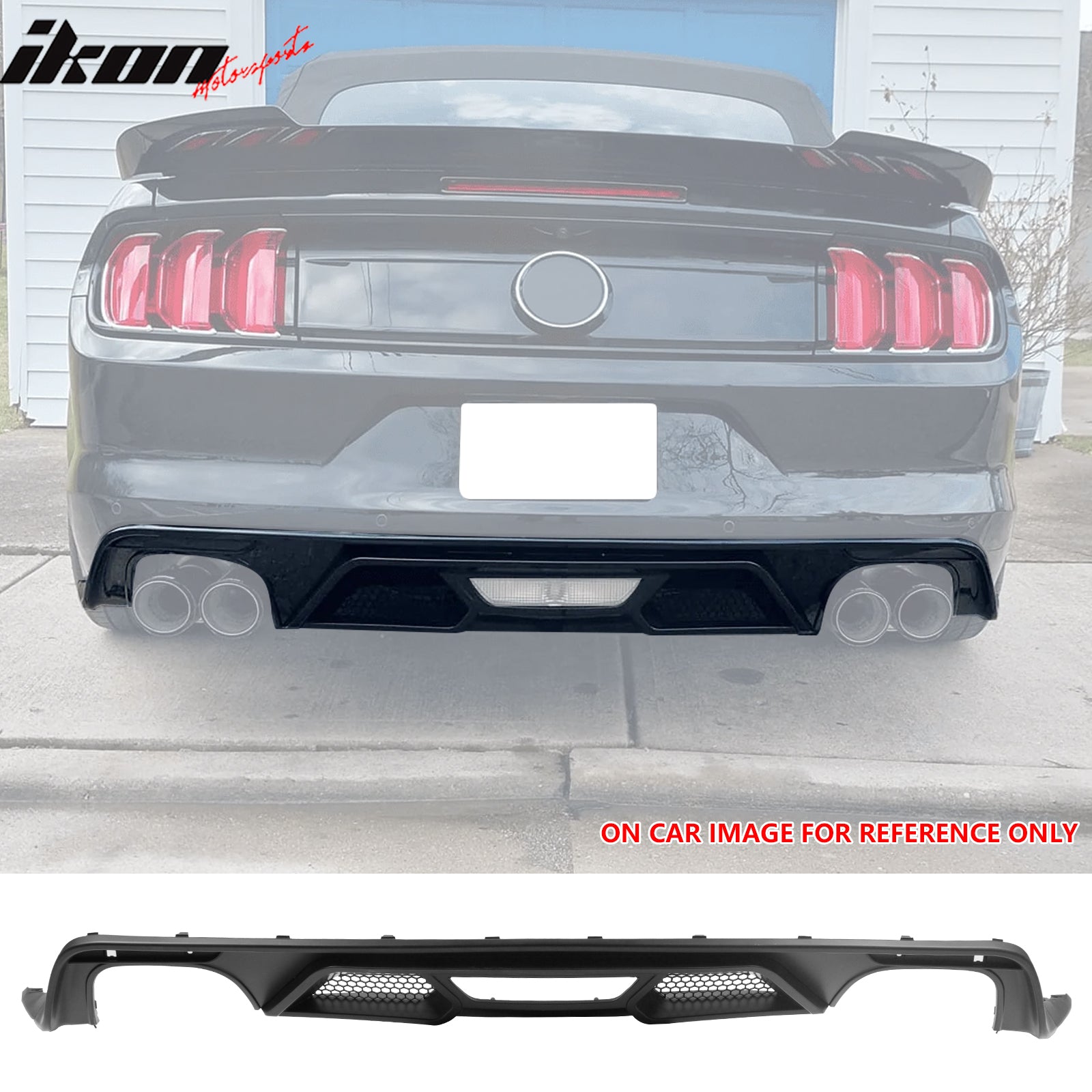 Fits 15-17 Ford Mustang GT500 Style Rear Bumper Lip Diffuser PP
