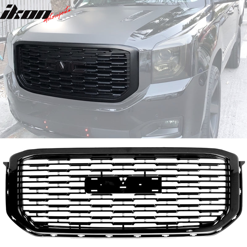 For 2015-2020 GMC Yukon - Front Bumper Grille Black
