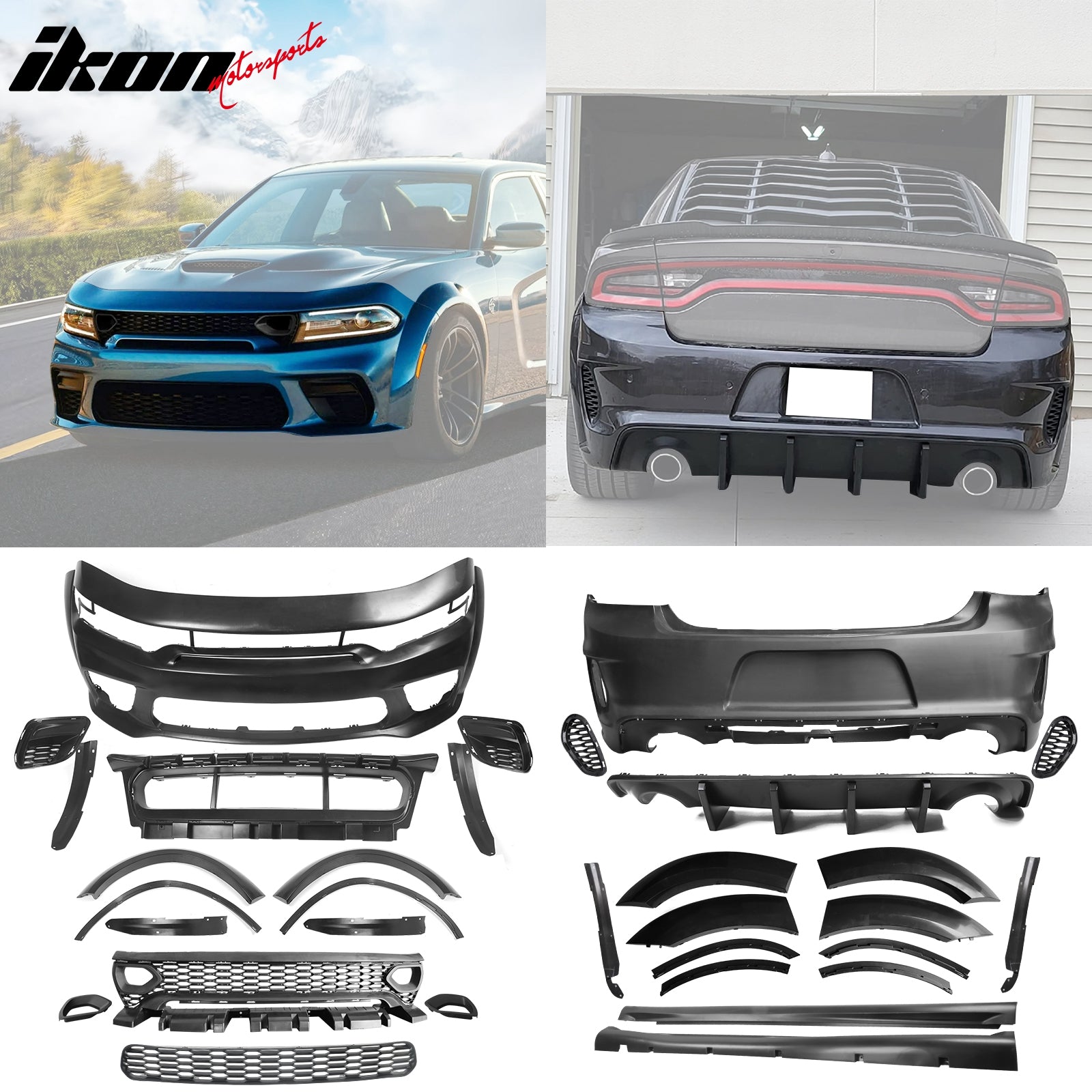 Bumper Covers For Cars Buy Best Dodge Charger IKON Matte Black Rear Bumper Cover Diffuer