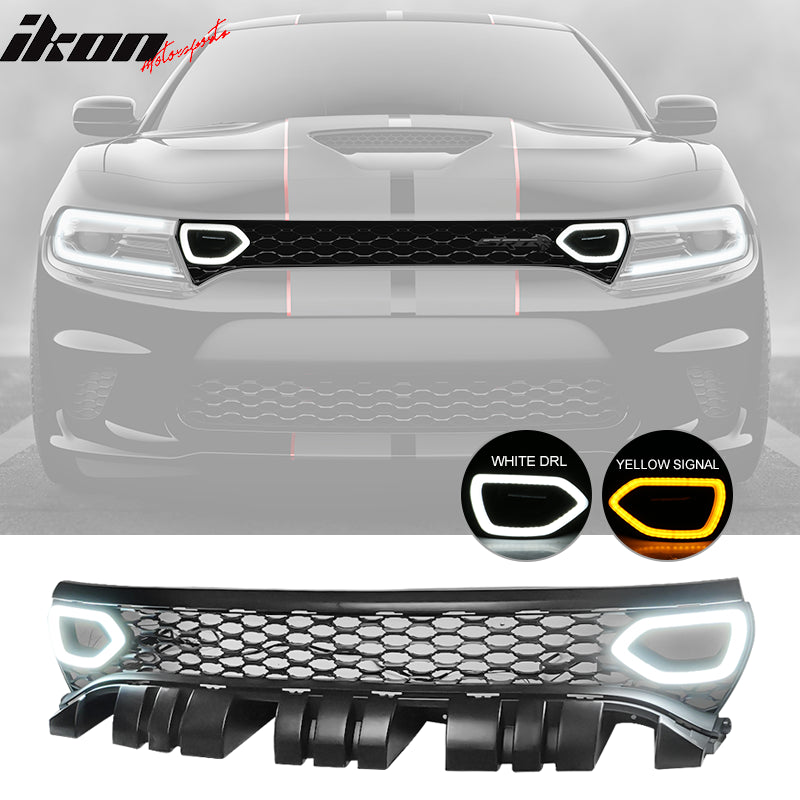 Fits 15-23 Charger SRT Scat Pack Front Upper Grille LED Lights PP