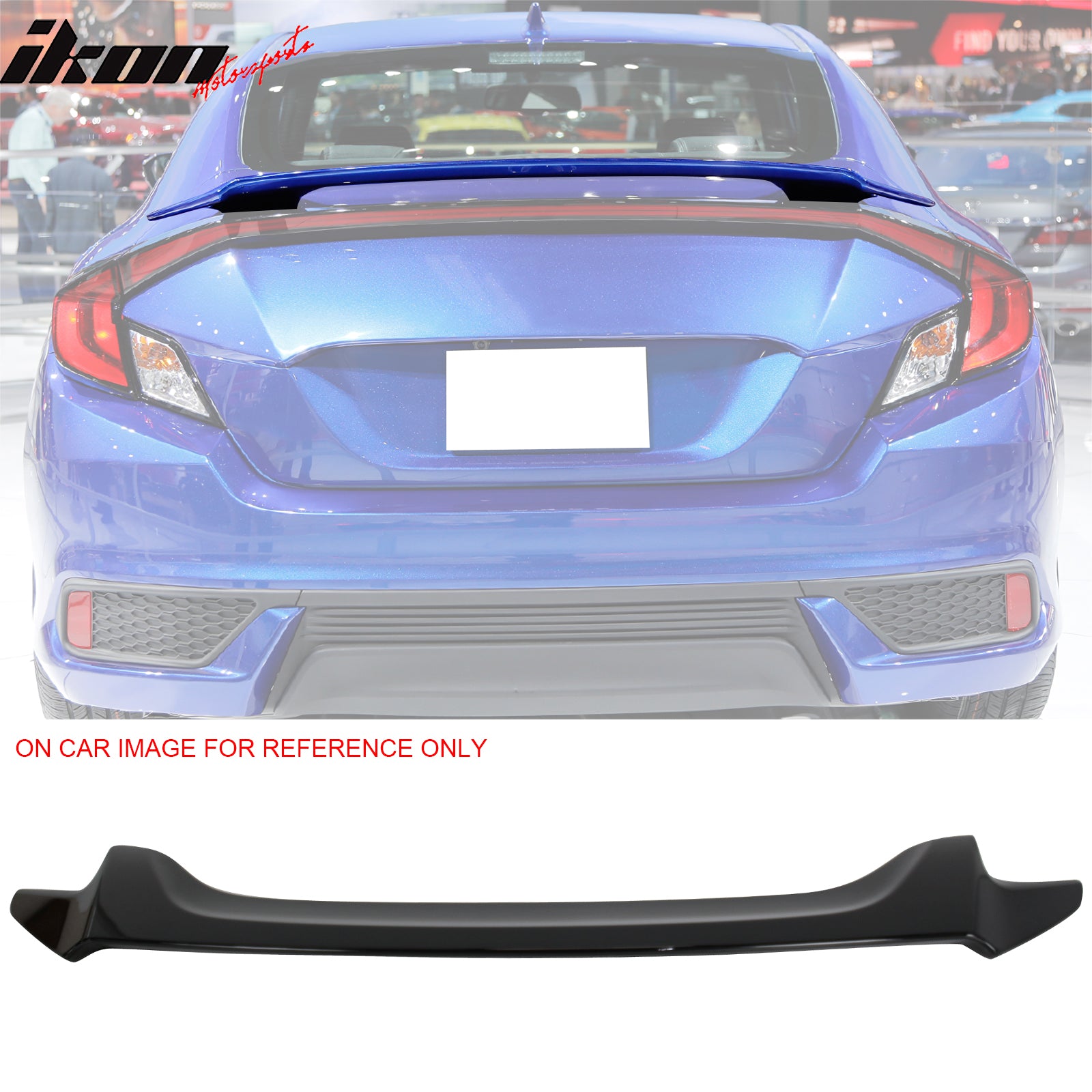 Fits 16-20 Honda Civic OE Style Trunk Spoiler ABS #NH731P Crystal