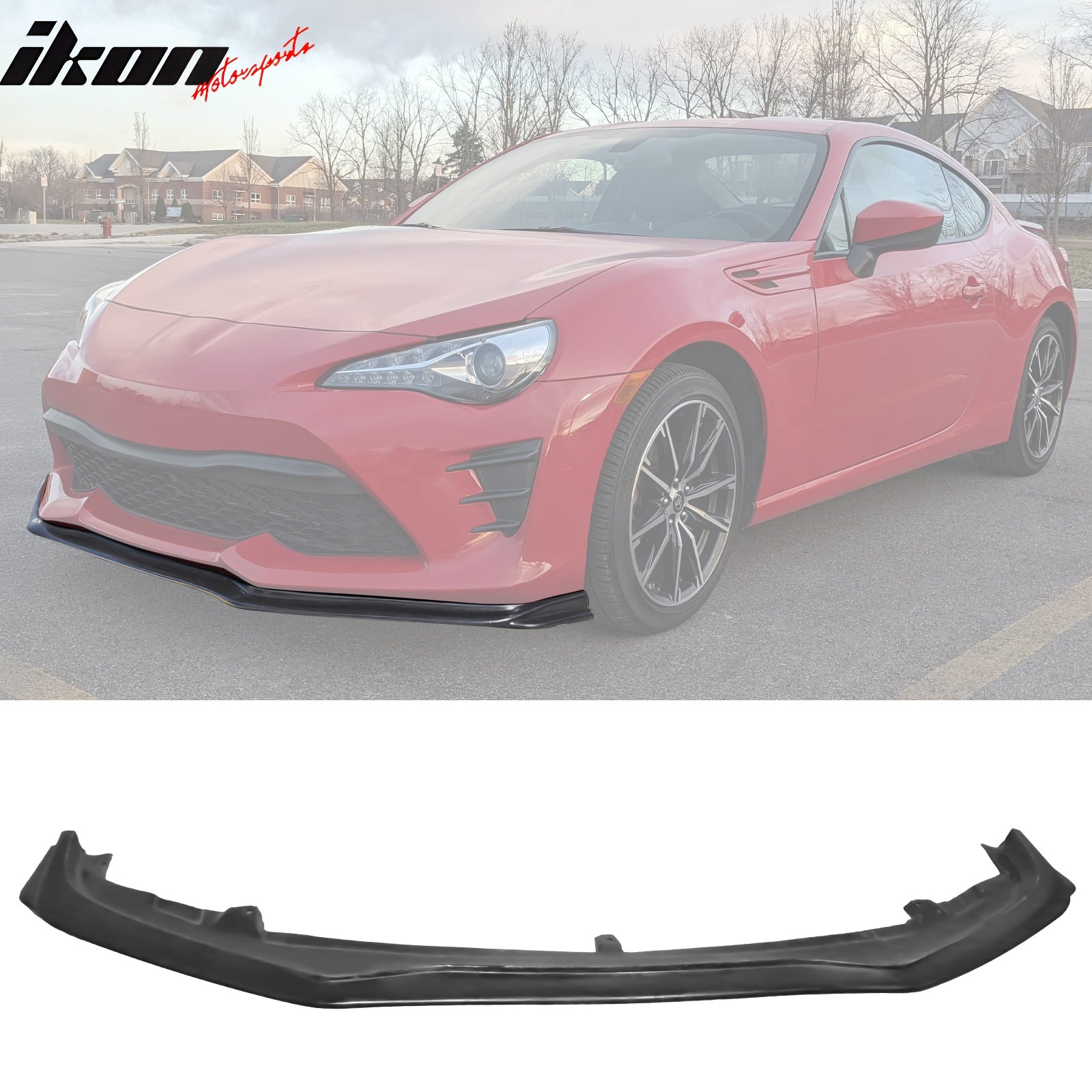 Fits 17-20 Toyota 86 GR V2 Style Front Bumper Lip Splitter Air Dam