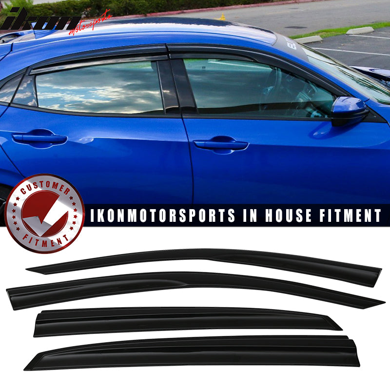 2017-2021 Honda Civic Hatchback 4PCS Mugen Style Window Visors Acrylic