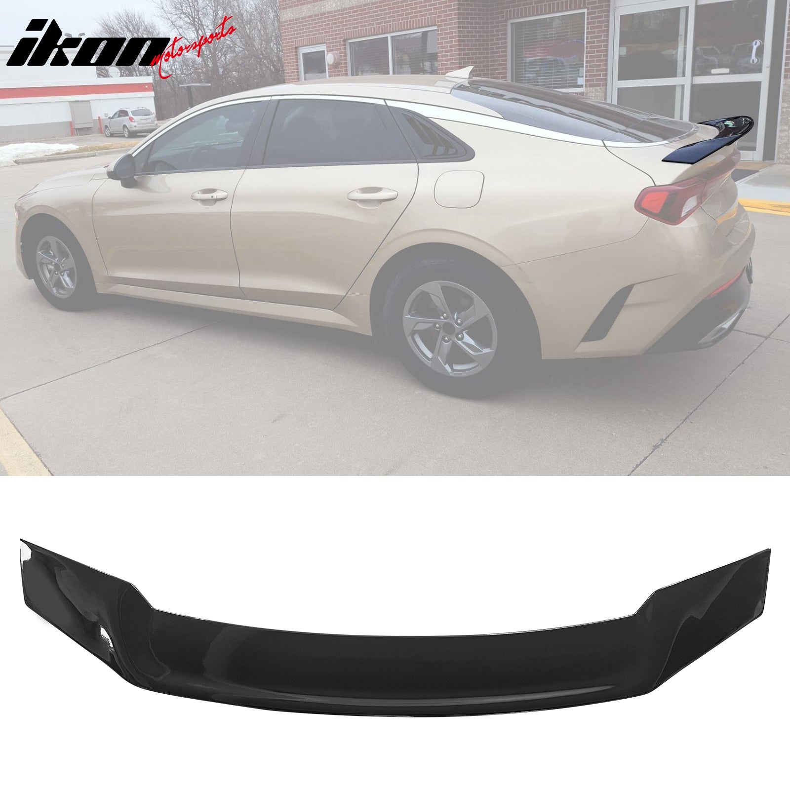 B*K様 リヤスポイラー Fits 21-24 Kia K5 Trunk Spoiler R Style ABS Rear Wing Gloss Black