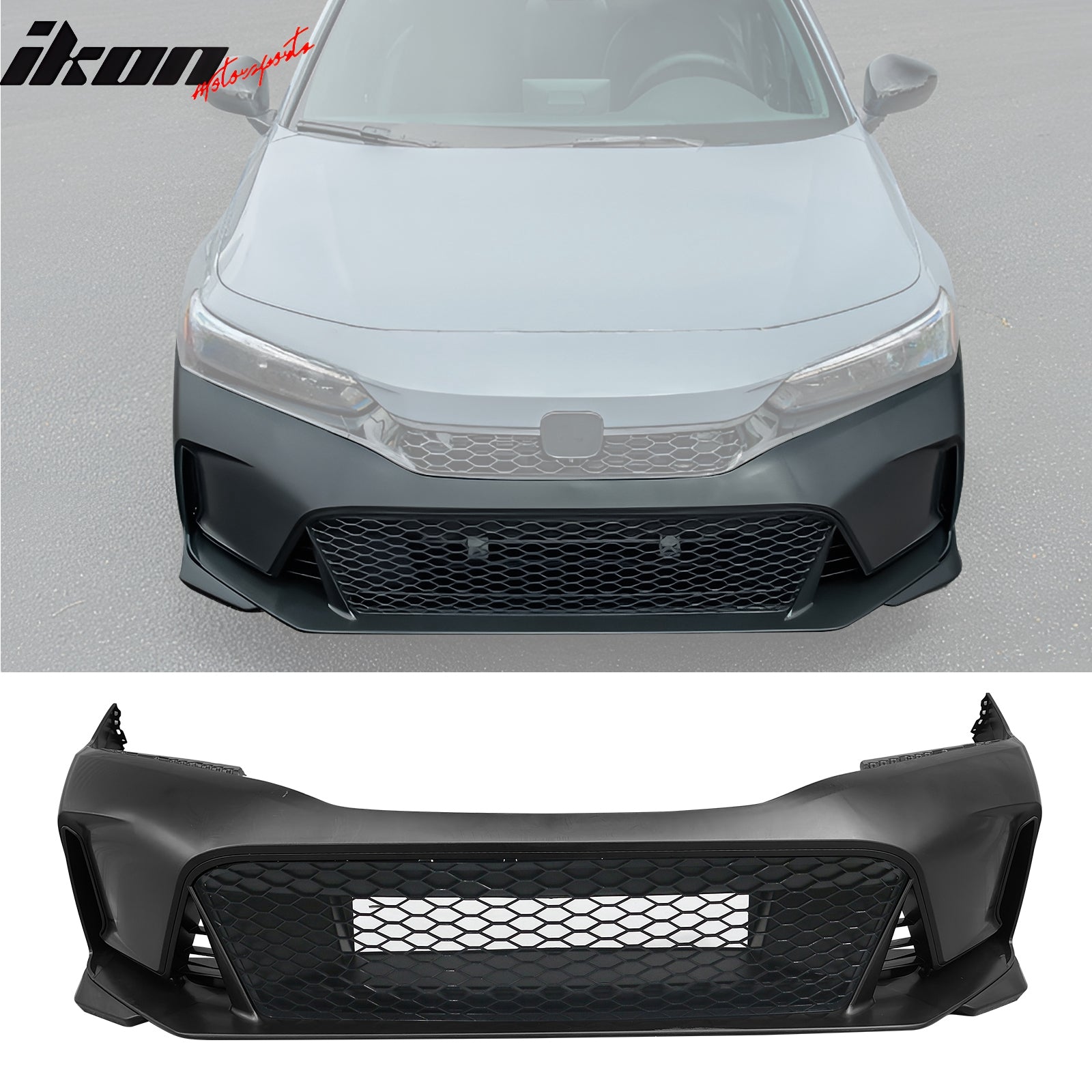 IKON MOTORSPORTS, Front Bumper Cover Compatible With 2022-2024 Honda