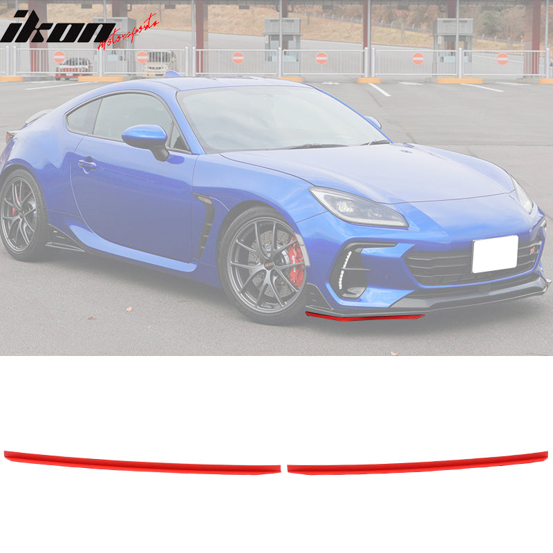Fits 22-25 Subaru BRZ STI Style Red Front Bumper Lip Splitter