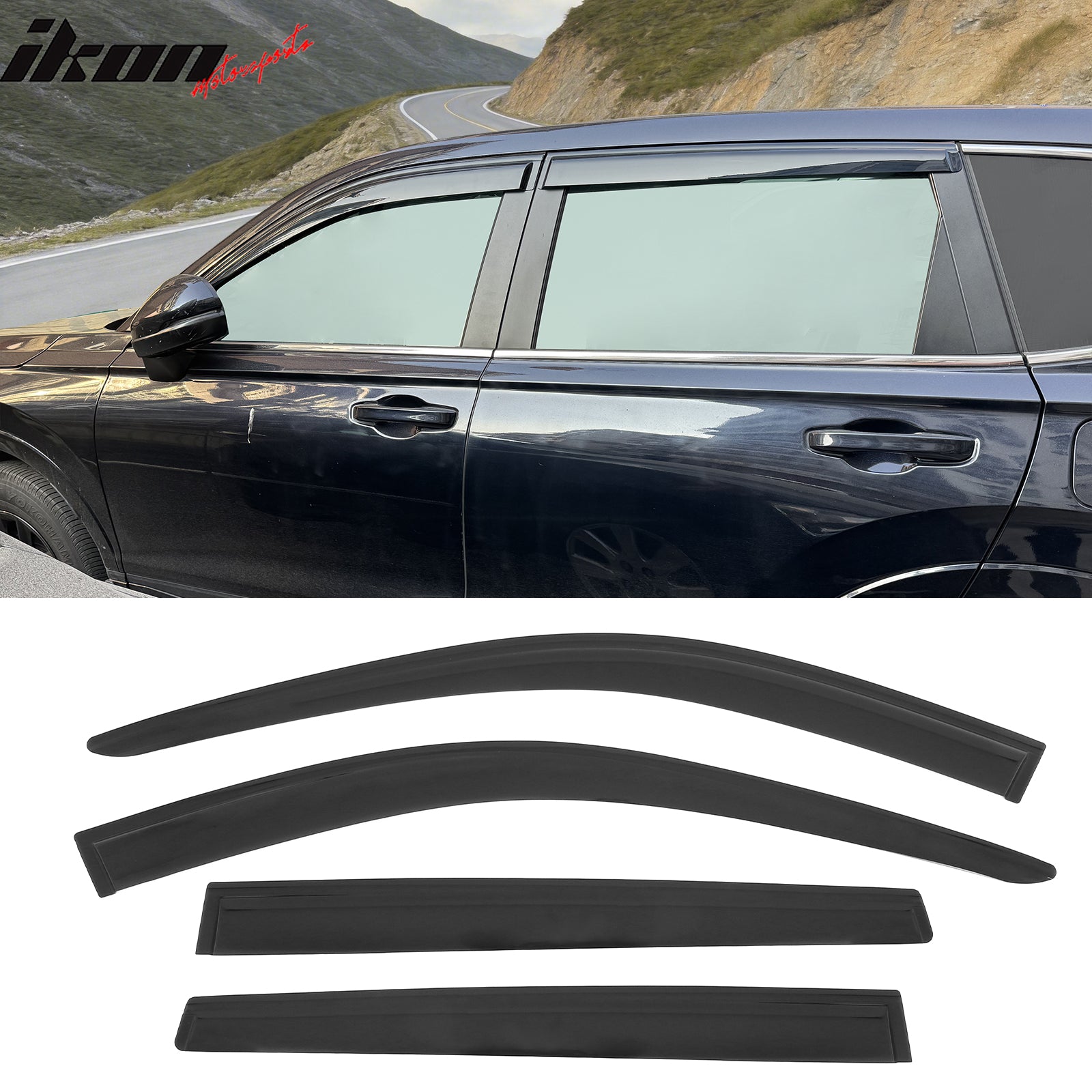 Fits 23-26 Honda CR-V Window Visor Tape on Sun Rain Guard Acrylic