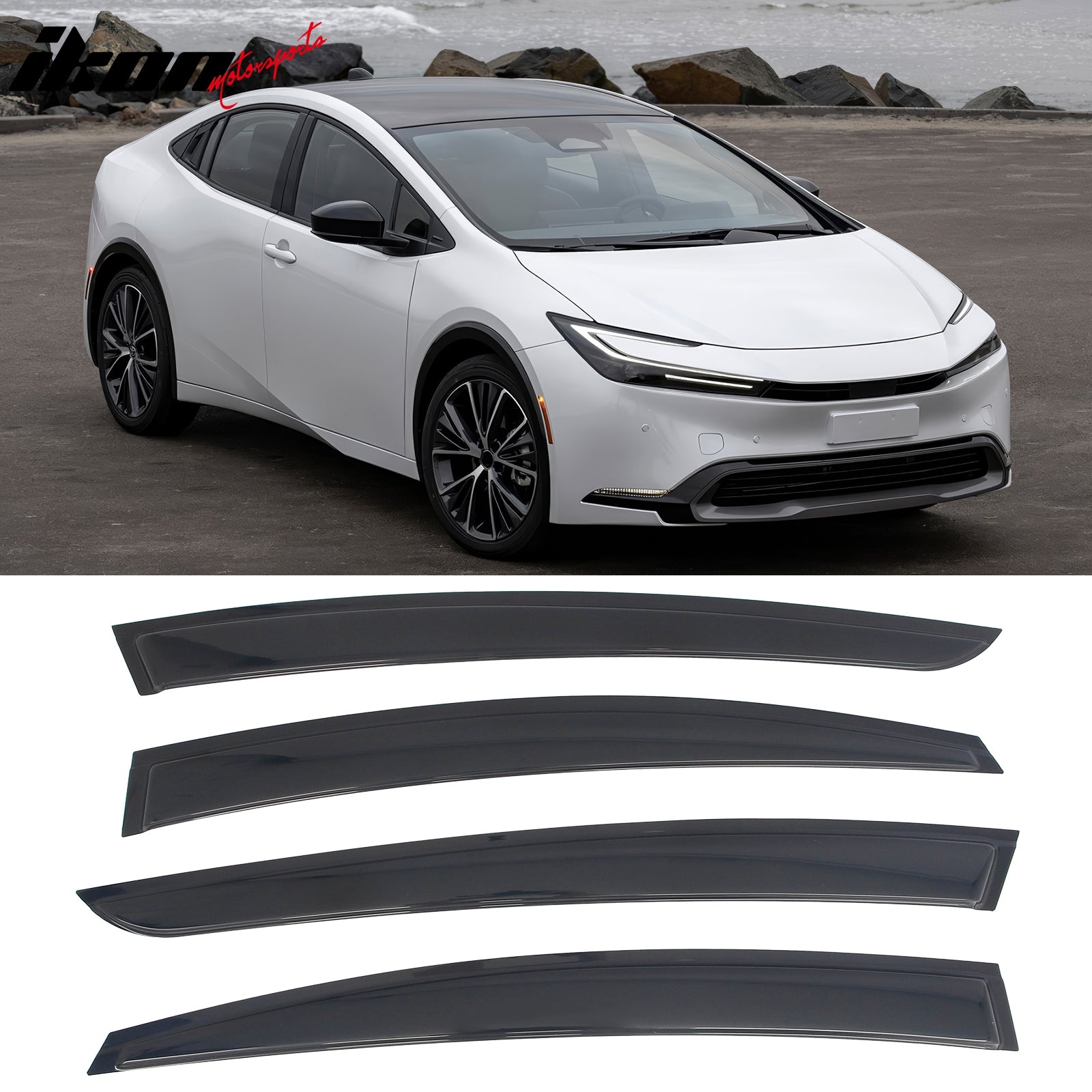 Window Visor for 2023-2026 Toyota Prius XW60 - Smoke Acrylic