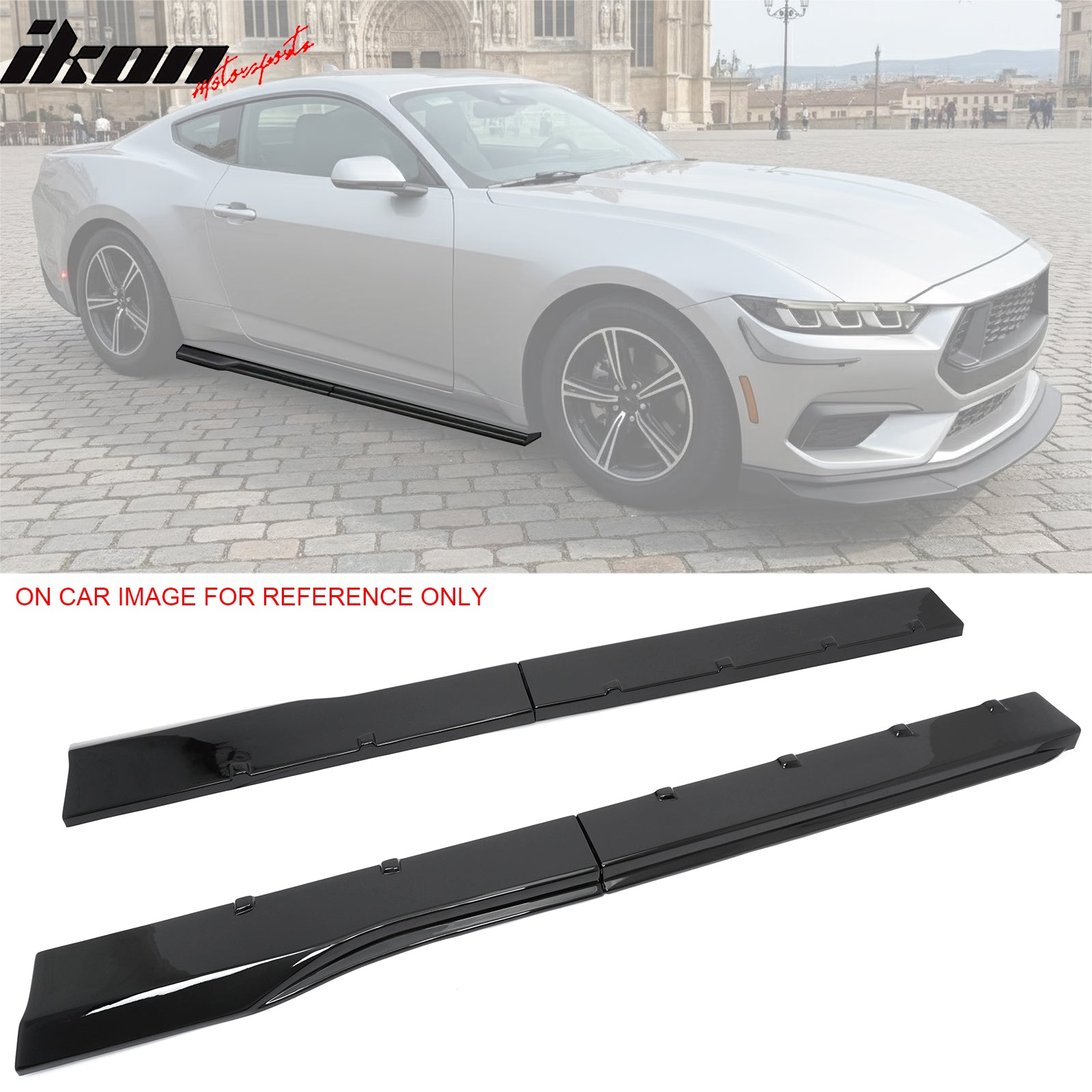 MUSTANG ChristianDior ARTDELATABLE 2枚セット For 24-26 Ford Mustang R Style 2PCS Side Skirts Add On Splitters