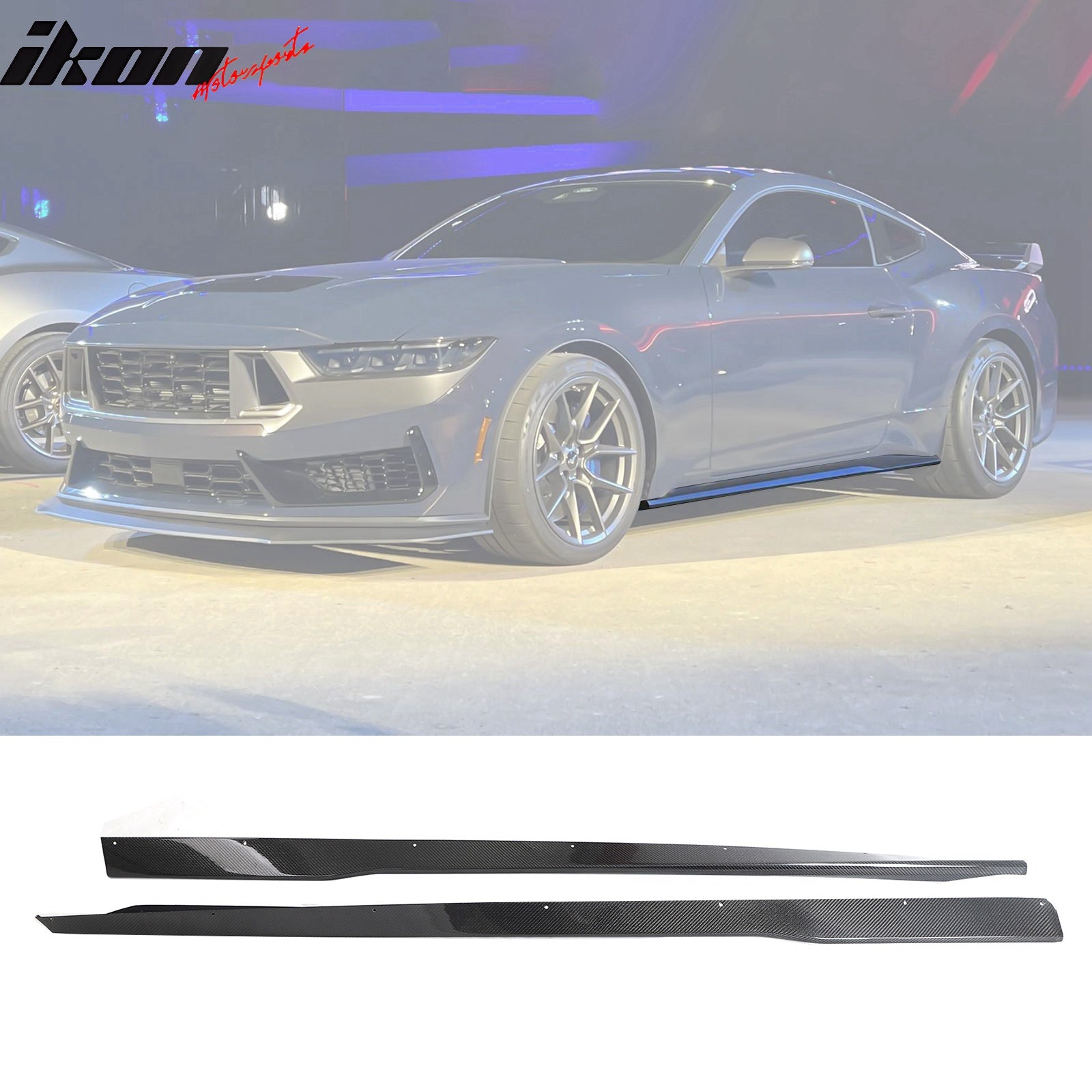 Gloss Black Side Skirt Extensions For 2021-2024 Ford Mustang Mach-E – IKON Style Rocker Panels