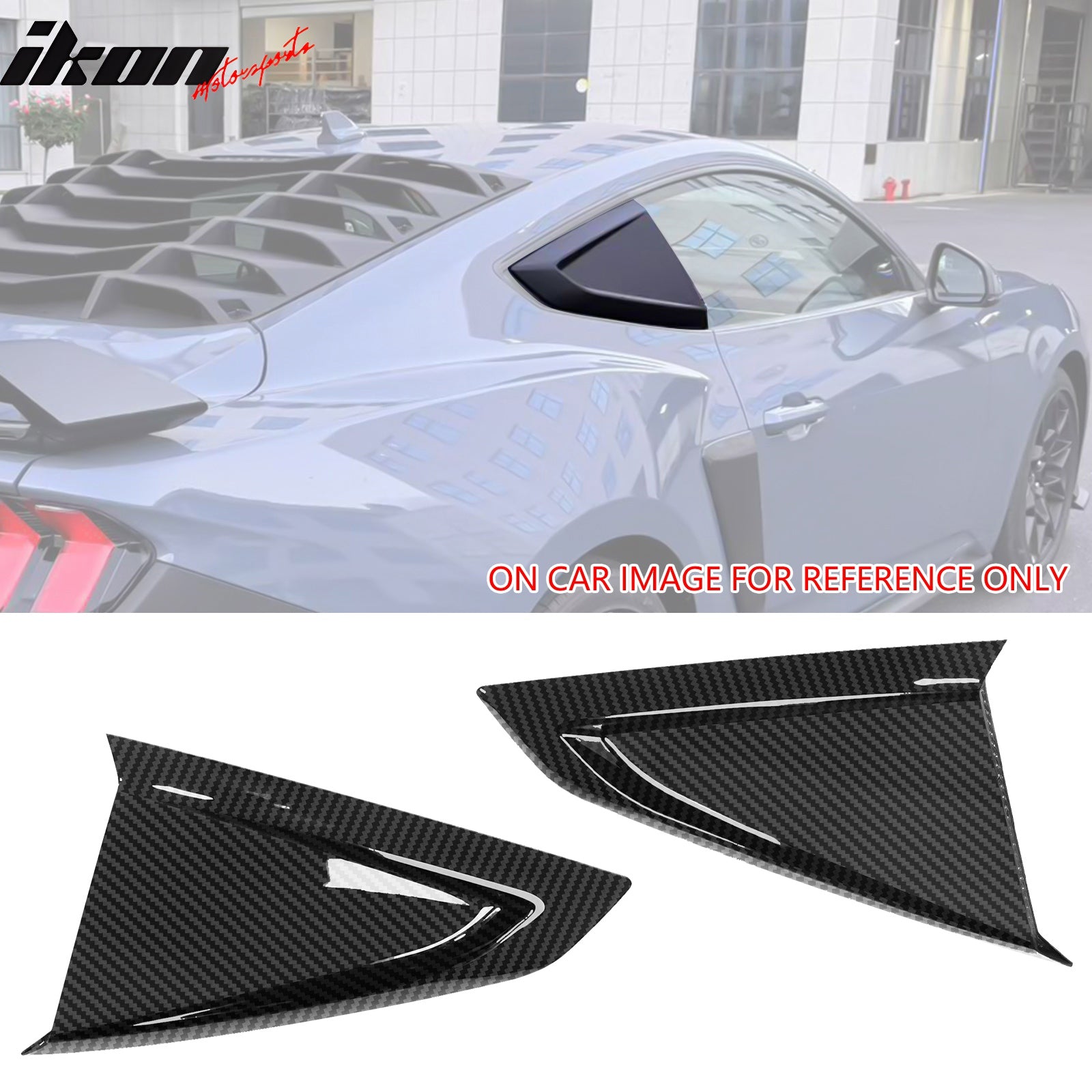 Fits 24-26 Ford Mustang Coupe V Style Side Window Louvers ABS