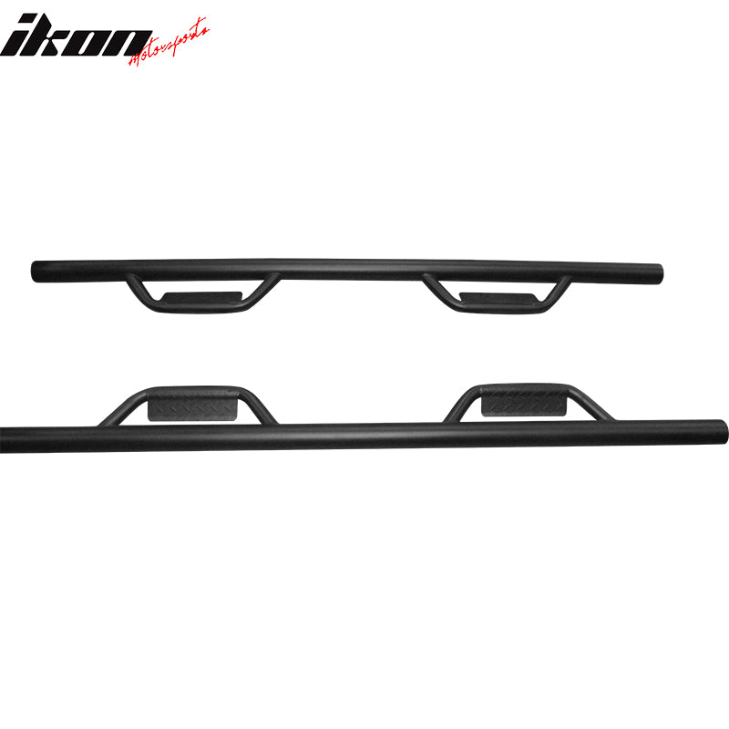 IKON MOTORSPORTS, Running Boards Compatible With 2007-2021 Toyota Tundra Crew Max Cab 4-Door, Black Side Step Nerf Bars Added on Bodykit Replacement 2PCS, 2009 2010 2011 2012 2013 2014 2015 2016 2017