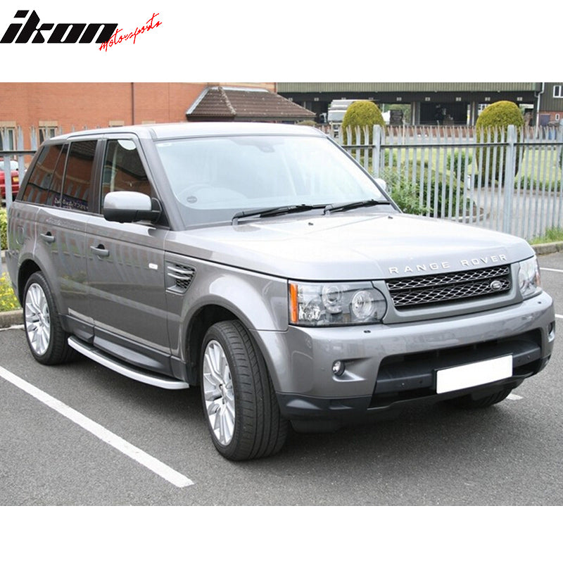 Running Board Compatible With 2006-2013 Land Rover Range Rover sport, Factory Style Polish Black Side Step Bars Extensions by IKON MOTORSPORTS, 2007 2008 2009 2010 2011 2012