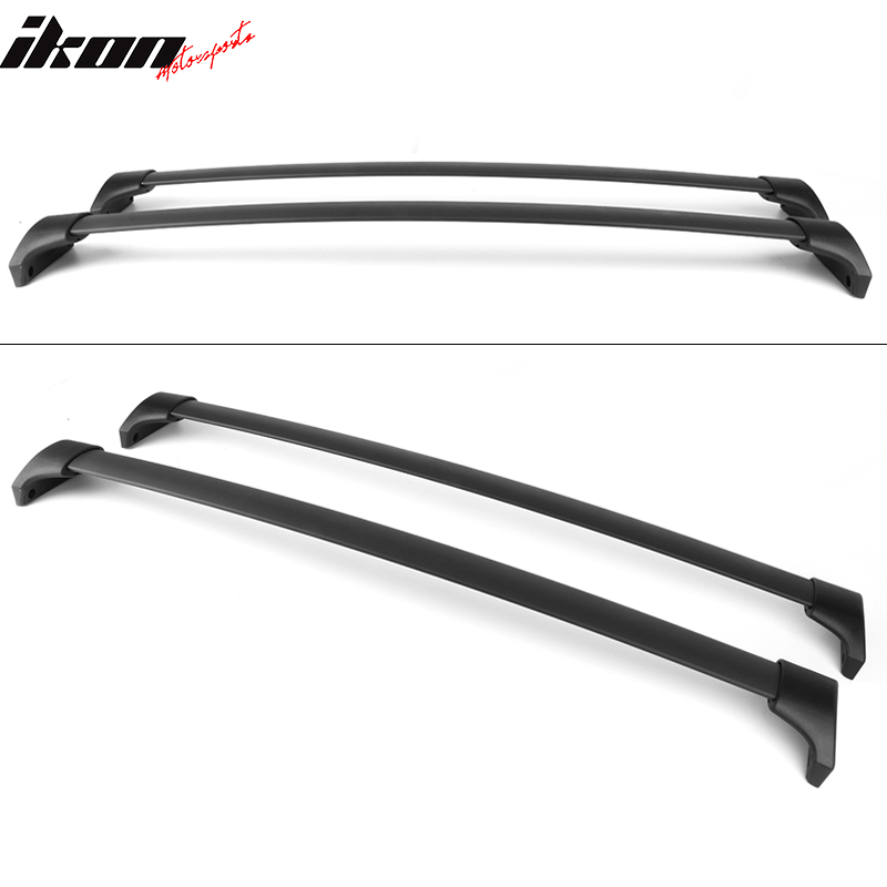 Roof Racks Compatible With 2016-2022 Honda Pilot, Factory Style Black Cross Bar Bars Luggage Carrier by IKON MOTORSPORTS, 2017