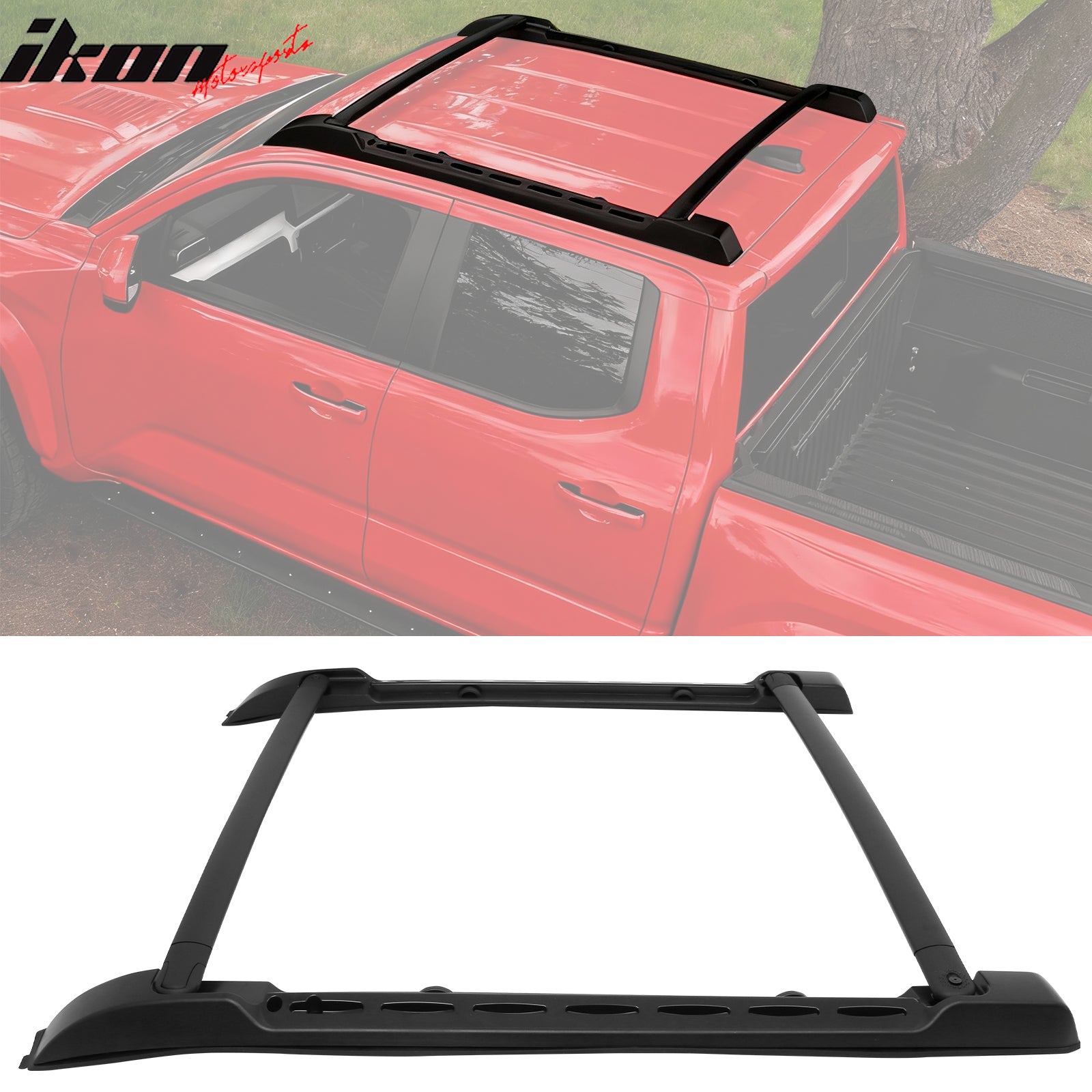 Black Roof Rack Bars for Toyota Tacoma Double Cab – Ikon Motorsports