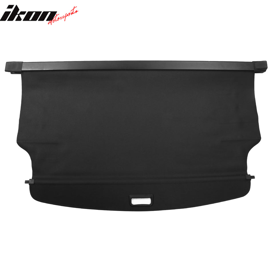 IKON MOTORSPORTS, Cargo Cover Compatible With 2022-2024 Jeep Grand Cherokee 5 Seats 2 Row, OEM Style PVC & Aluminum Rod Black Security Rear Trunk Cover Security Retractable Shield