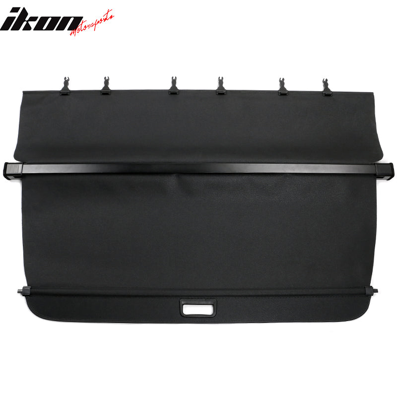 IKON MOTORSPORTS, Cargo Cover Compatible With 2010-2015 Lexus RX350 RX450h All Models, PVC & Aluminum Rod Black Security Rear Trunk Cover Security Retractable Shield, 2011 2012 2013 2014