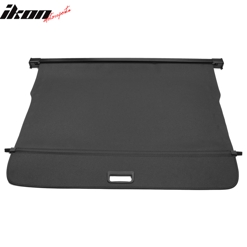 IKON MOTORSPORTS, Cargo Cover Compatible With 2016-2024 Volvo XC90 4-Door, PVC & Aluminum Rod Black Security Rear Trunk Cover Security Retractable Shield, 2019 2020 2021