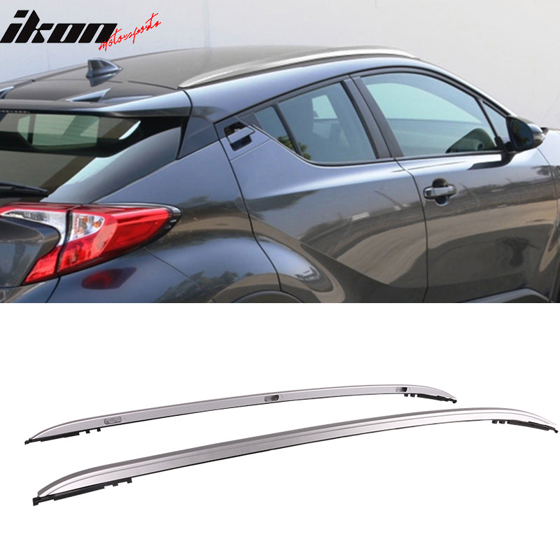 Compatible With 17-19 Toyota CH-R Factory Style Silver Roof Rack Side Rails Bar Aluminum
