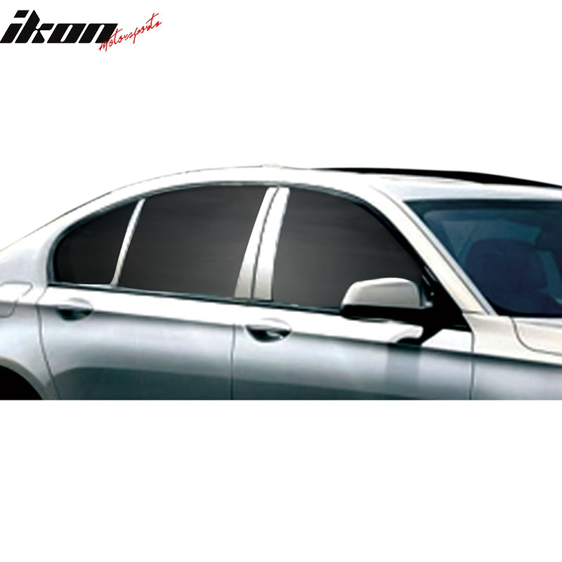 2009-2015 BMW 7-Series F01 Pillar Post Mirror Trim Stainless Steel 6PC
