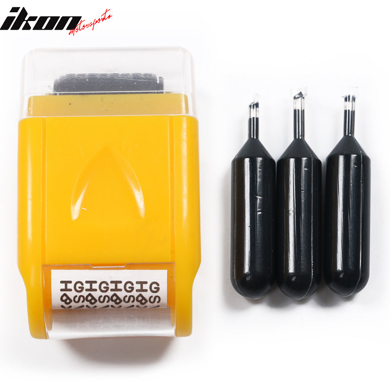 0.67in ID Protection Guard Wide Roller Stamp w/ 3ink Refill Yellow
