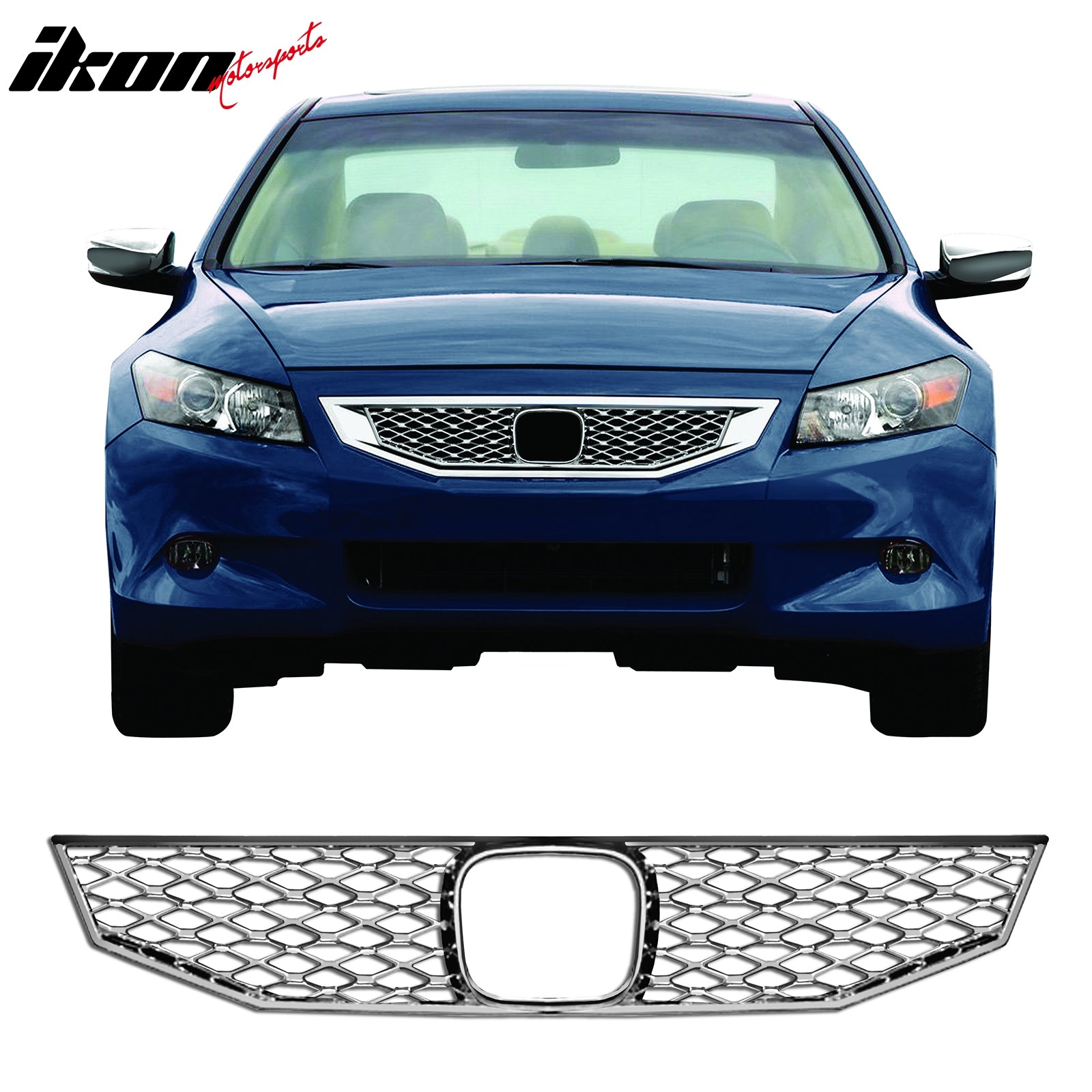 Honda Accord 2009 Front Bumper IKON MOTORSPORTS, Front Bumepr Grille Compatible With 2008-2010 Honda