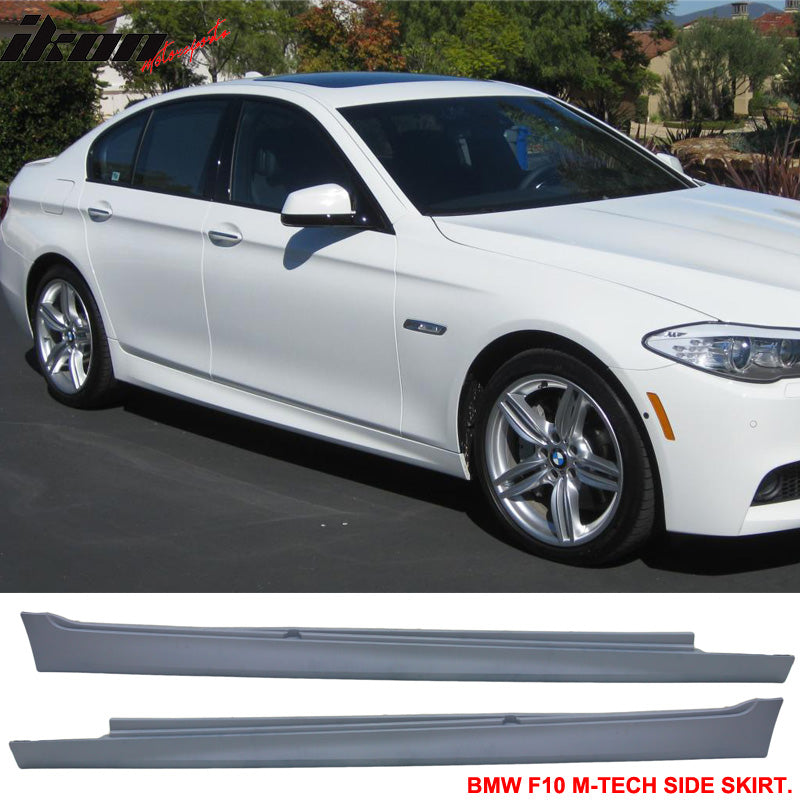 Side Skirt Compatible With 2011-2016 F10 5-Series (Not fit Real M5 and GT  Models), 4Dr M-Tech Msport Side Skirt Extensions Set Pair PP Polypropylene  by IKON MOTORSPORTS, 2012 2013 2014 2015 – Ikon Motorsports