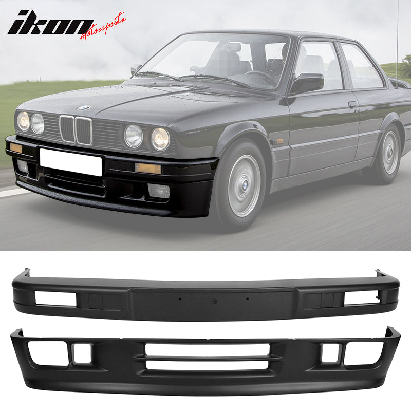 1984-1992 BMW E30 M Tech Style Unpainted Black Front Bumper Cover PP