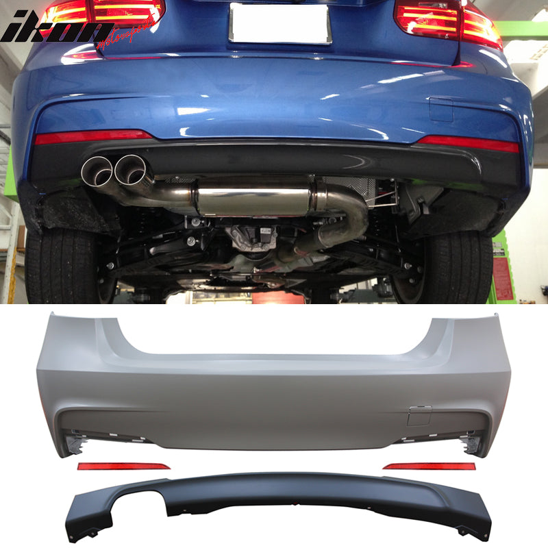 Rear Bumper Cover Compatible With 2012-2018 BMW F30, 328i 3 Series